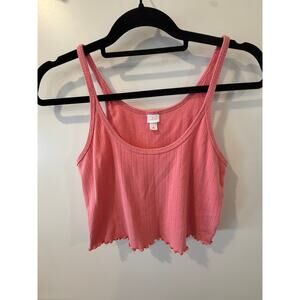 Colsie Size Large Ribbed Pink Crop Tank